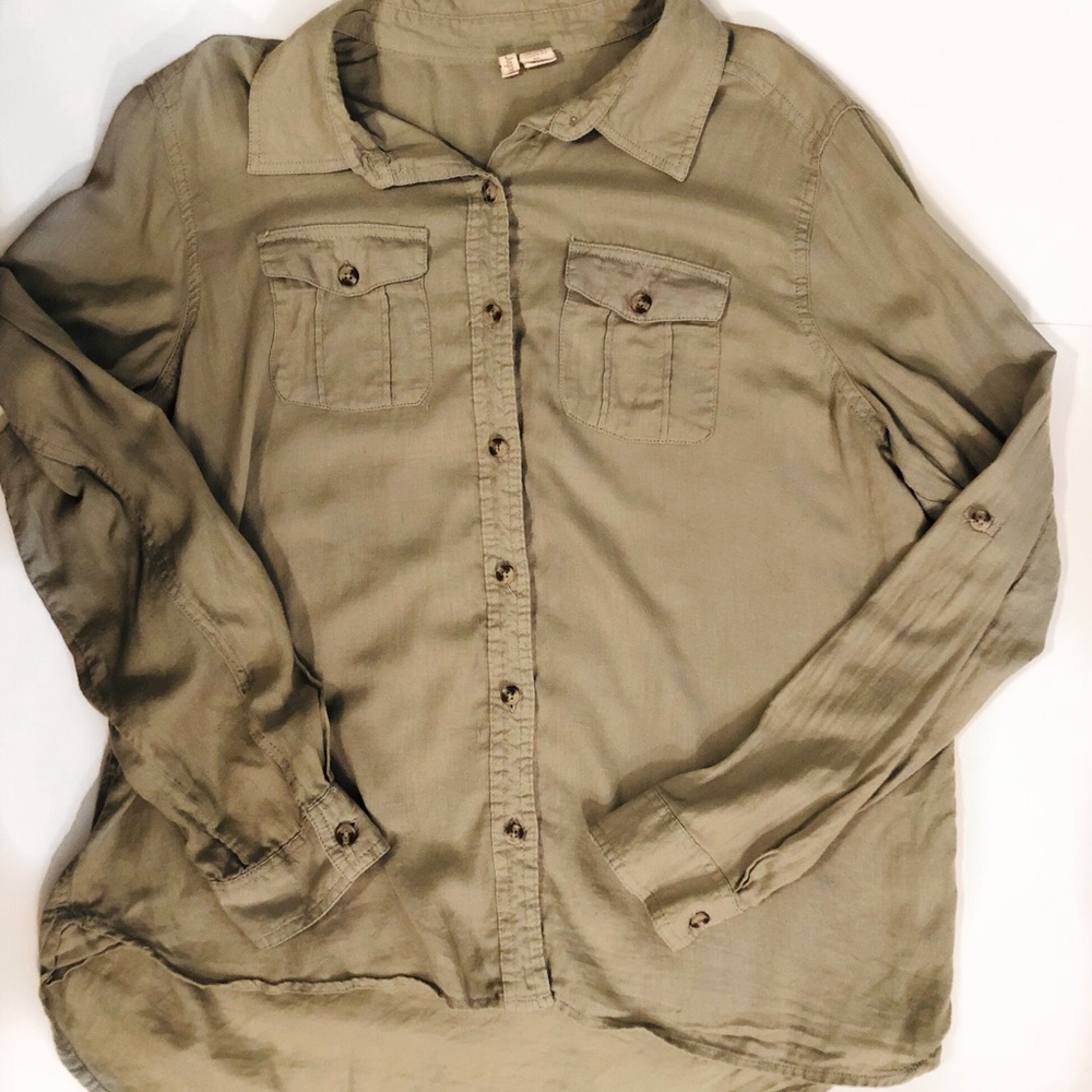 Light green army style button up
